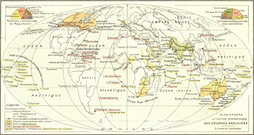 Carte des colonies anglaises.