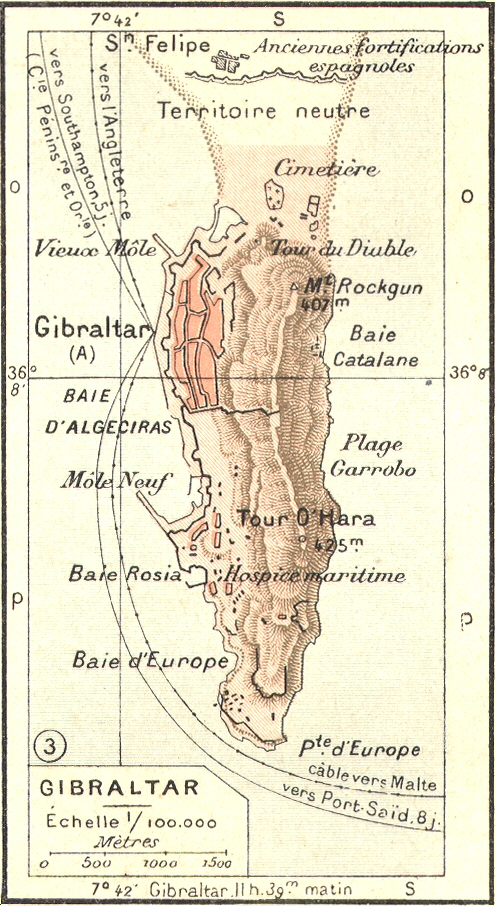 Carte de Gibraltar.