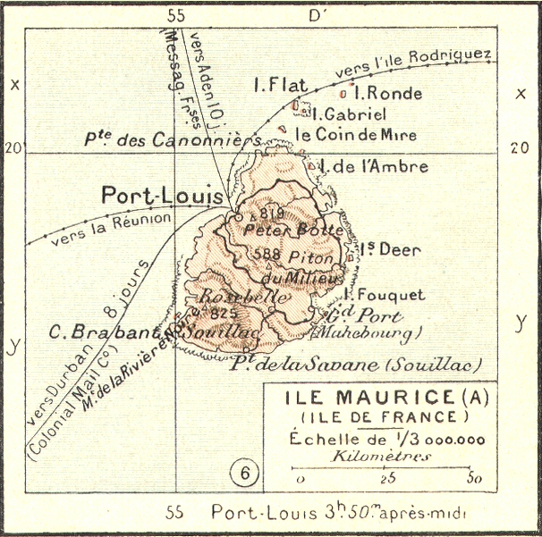 Carte de l'Ile Maurice.