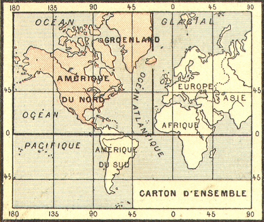 Carton d'ensemble de l'Amrique du Nord.