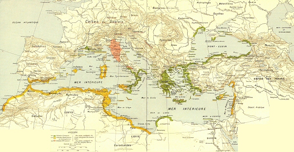 Carte de la Mditerrane du VIIIe au Ve sicle av. J.-C.