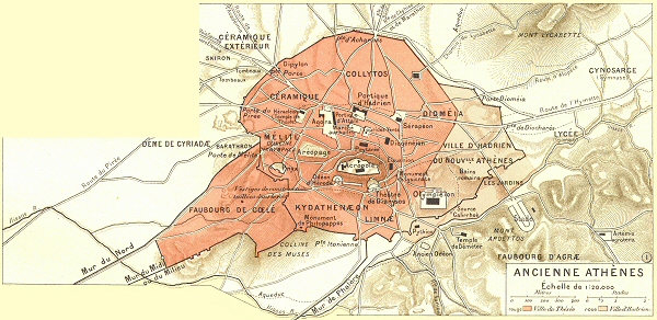 Carte l'ancienne Athnes.