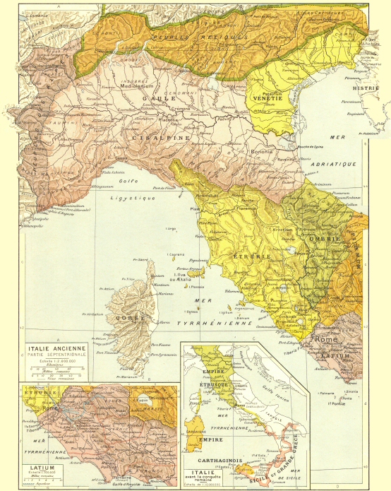 Carte de l'Italie ancienne (Nord).