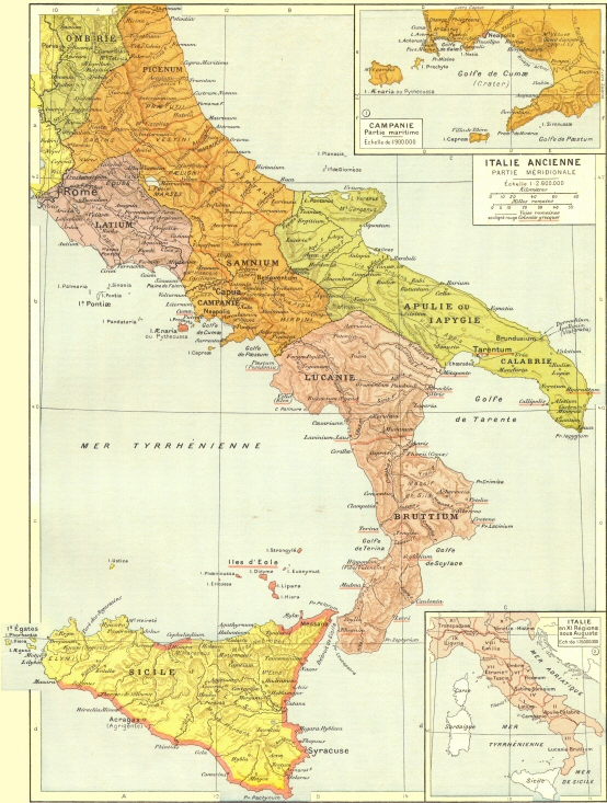 Carte de l'Italie ancienne (Sud).