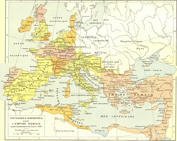 Carte de l'empire romain du Ier au IIIe sicle.
