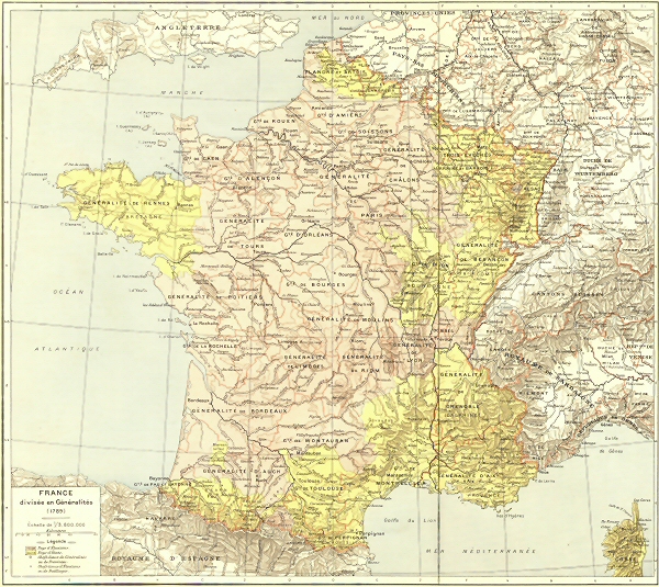 France divise en Gnralits.