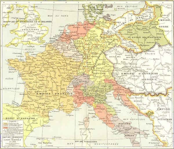 Empire franais et Europe centrale en 1812.