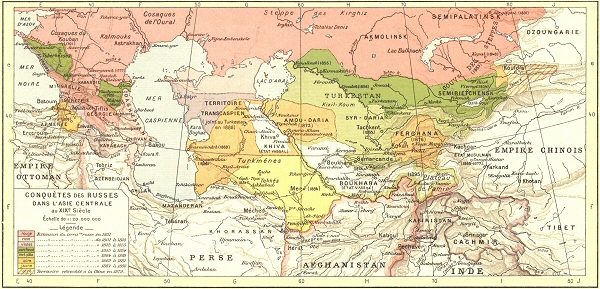 Conqutes russes en Asie centrale au XIXe sicle.