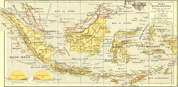 Carte des Indes nerlandaises.