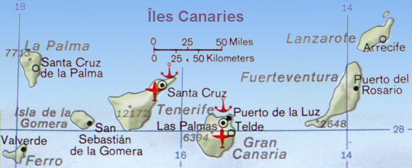 Carte des Canaries.