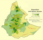 Ethnographie et densité de population de l'Ethiopie.