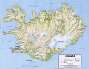 Topographie de l'Islande.