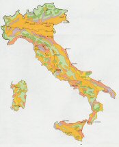 Utilisation des sols de l'Italie.