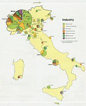 Régions industrielles de l'Italie.