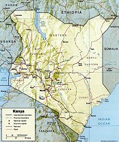 Topographie du Kenya.