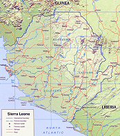 Topographie de la Sierra Leone.