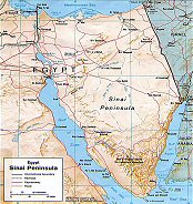 Topographie du Sinaï (Egypte).