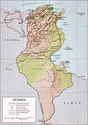 Topographie de la Tunisie.