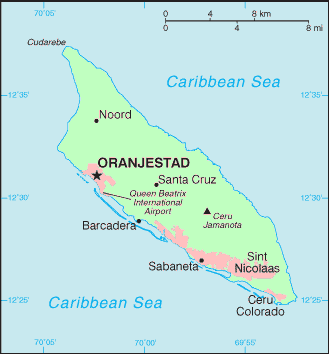 Carte d'Aruba.