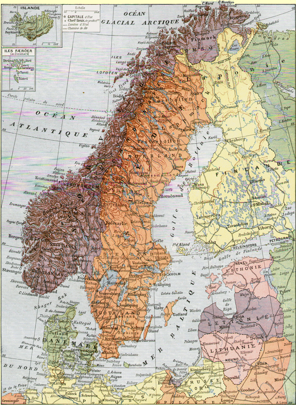 Carte de la Scandinavie et des pays de la Baltique.