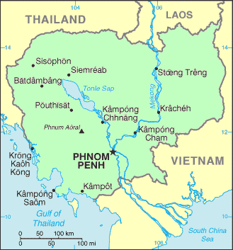 Carte du Cambodge.