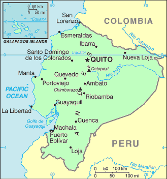 Carte de l'Equateur.