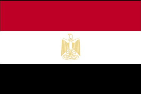 Drapeau national de l'Égypte en forme de carte de pays Image