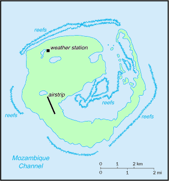 Carte de l'île Europa.