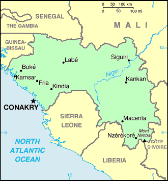 Carte de la Guinée.