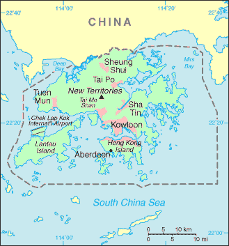 Carte de Hong Kong.