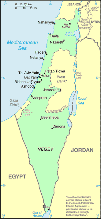 Carte d'Israël.