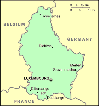 Carte du Luxembourg.