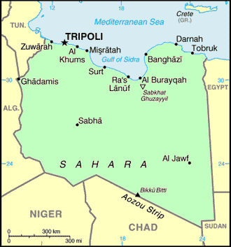 Carte de la Libye.