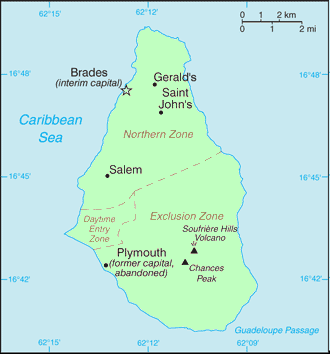 Carte de Montserrat.