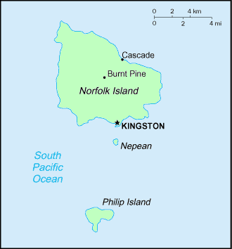 Carte de l'île Norfolk