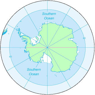 Carte de l'Océan austral.