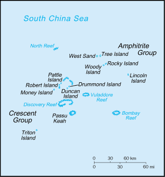 Carte des îles Paracel.