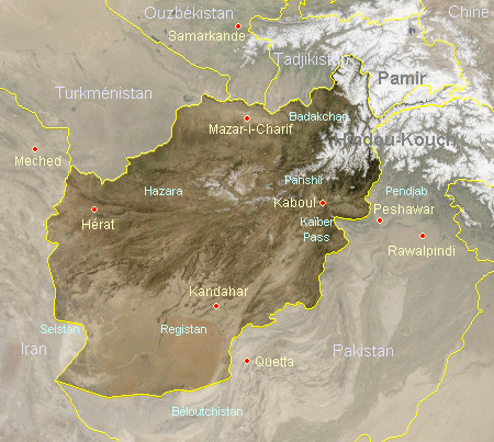 Carte de l'Afghanistan.