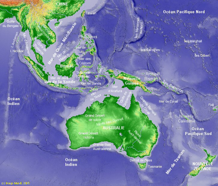 Carte de l'Australasie