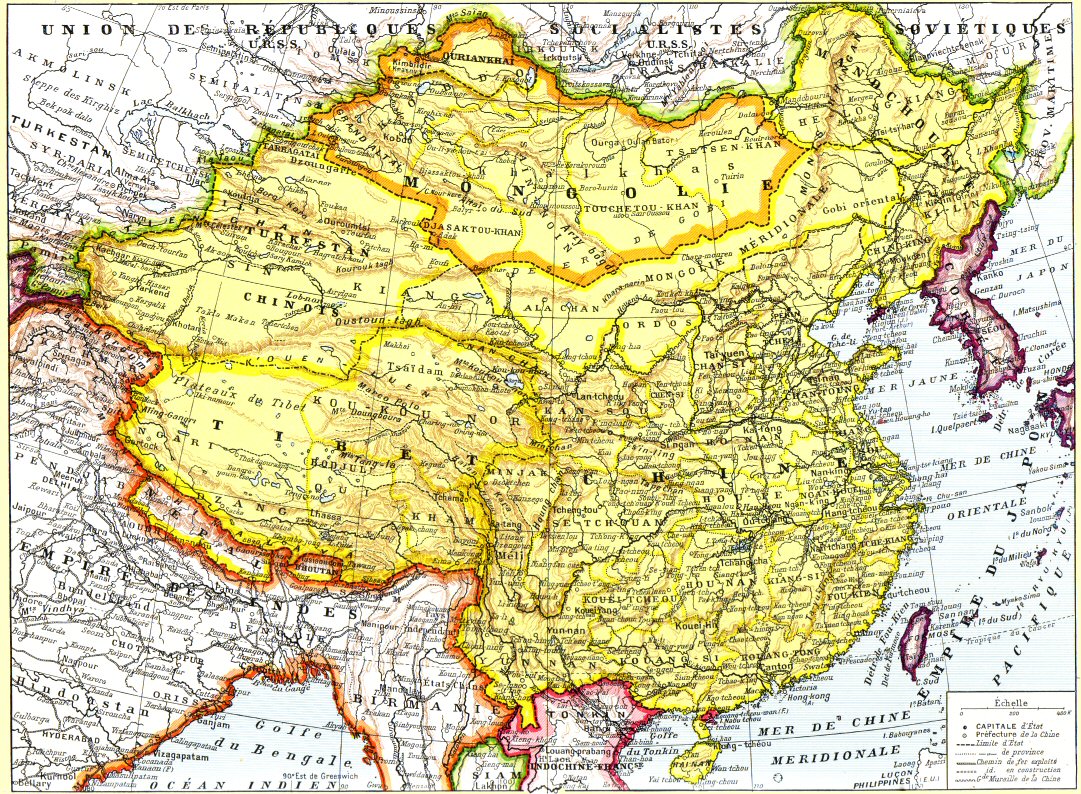 carte de la Chine vers 1920