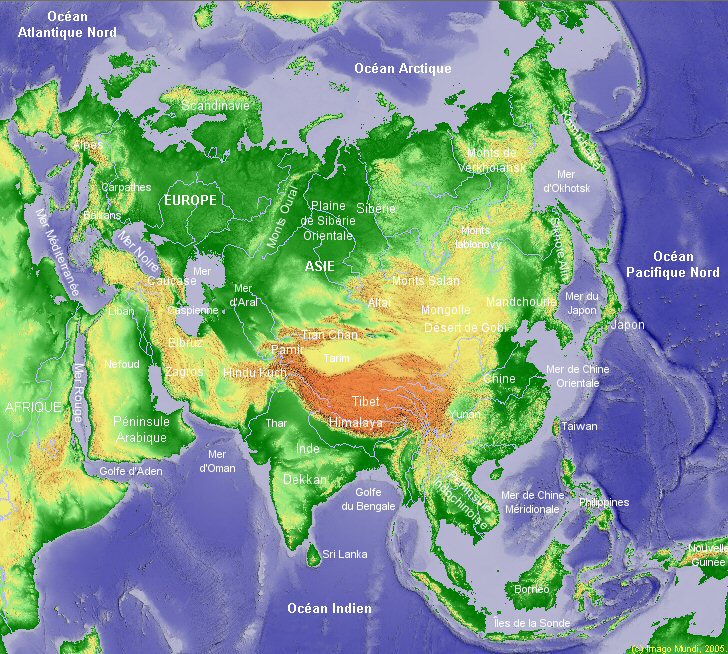 Carte de l'Eurasie