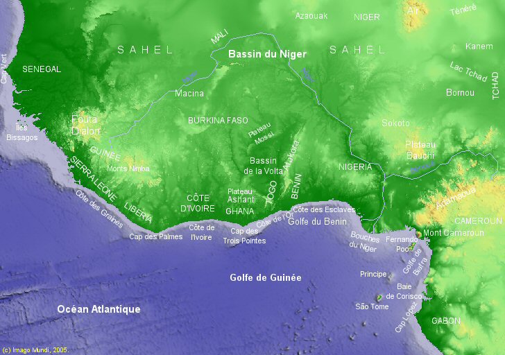 Carte  du Golfe de Guinée