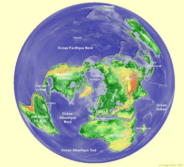 Carte de l'hémisphère Nord