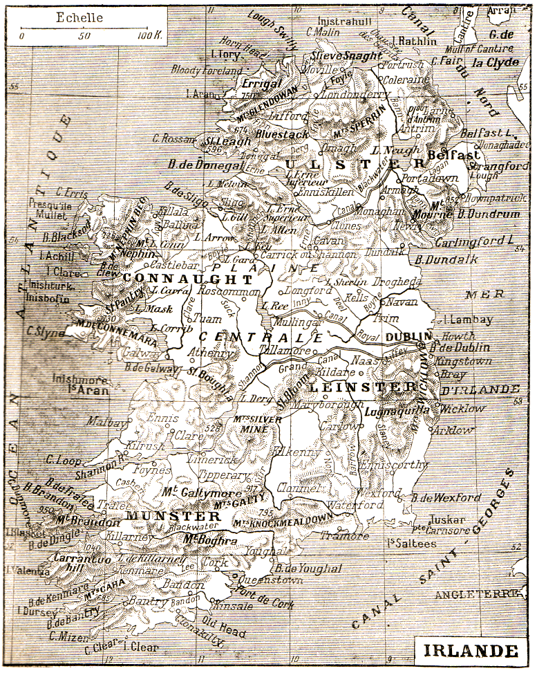 Carte de l'Irlande.