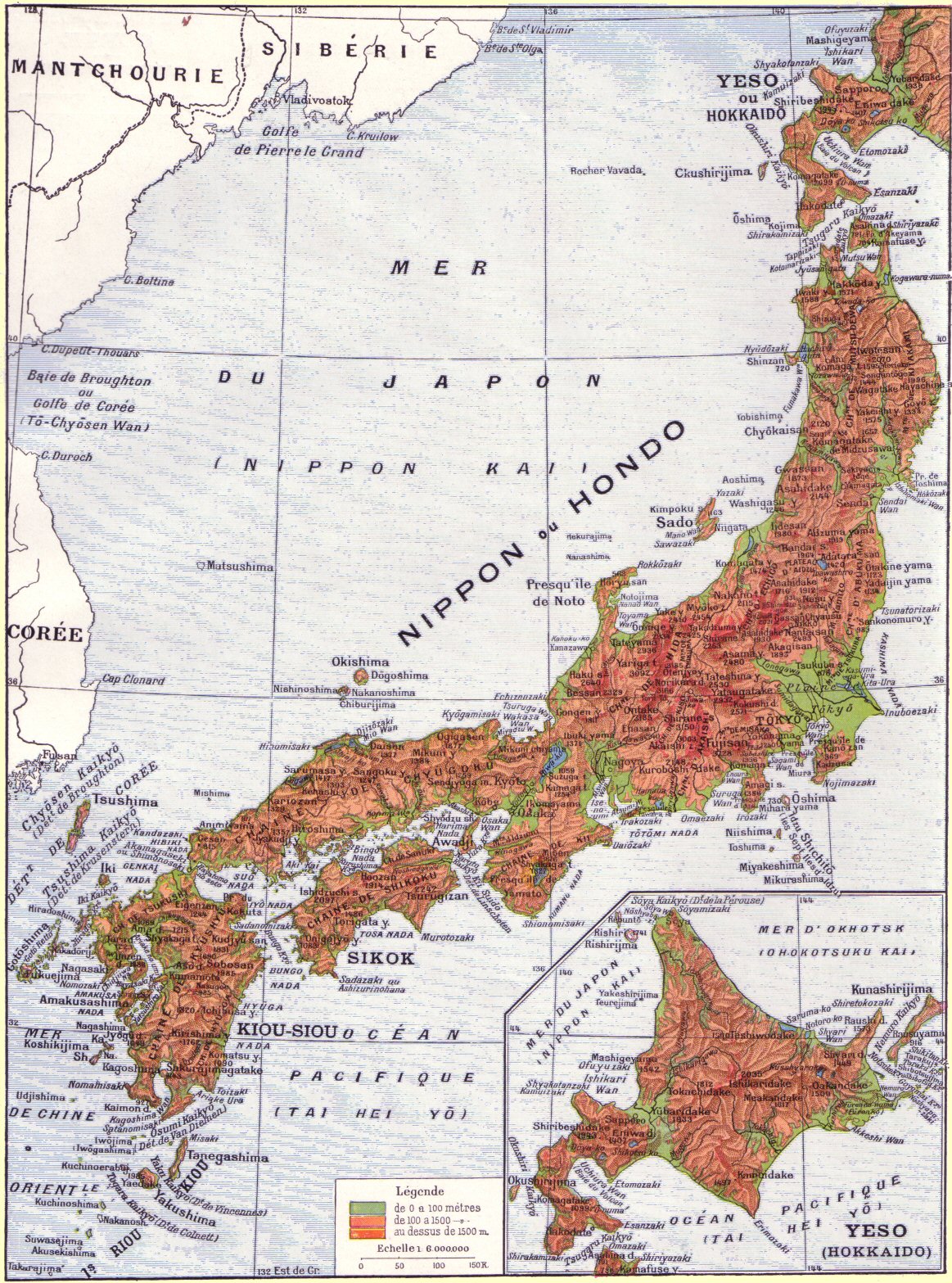 Carte du Japon vers 1920