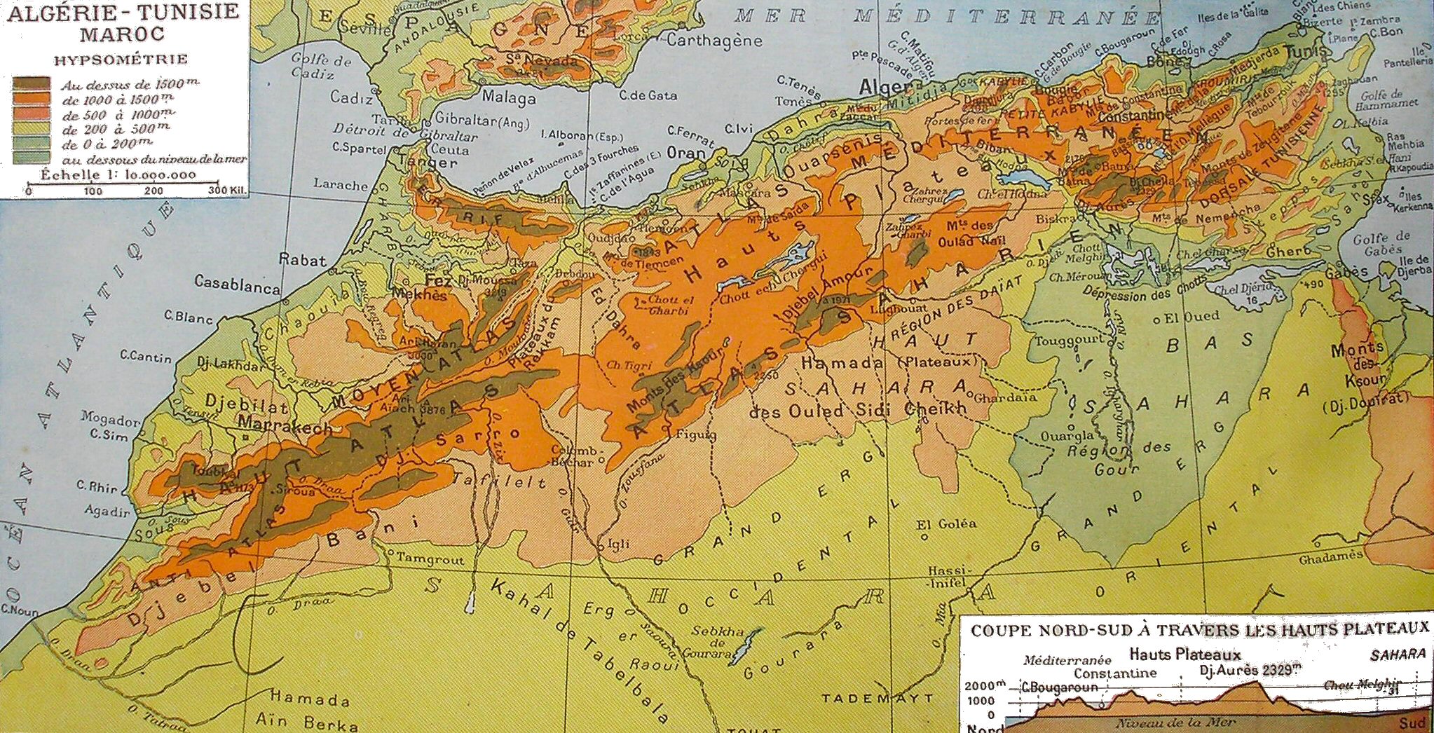Carte du Maghreb.