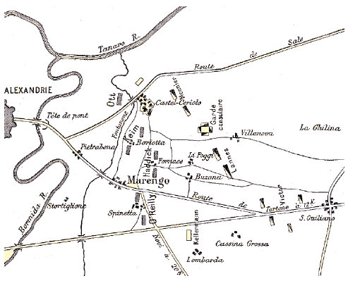 Plan de la Bataille de Marengo.