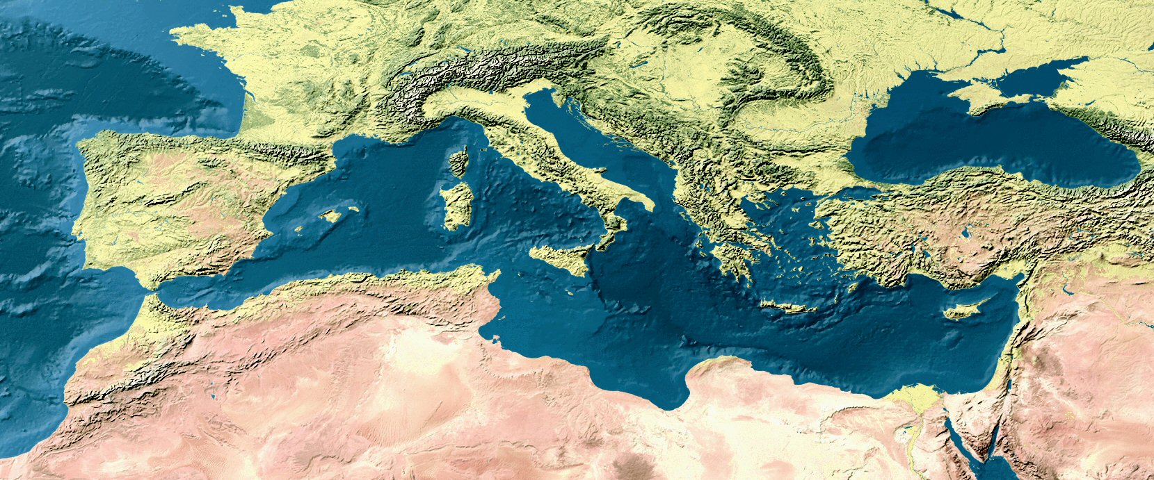 Carte de la Mer Mditerrane.