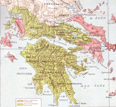 Carte de la Grèce ancienne.