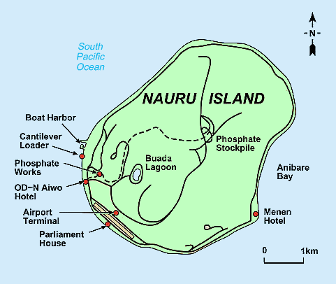 Carte de Nauru.
